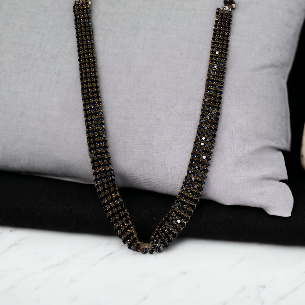Pretty black rhinestone necklace. Like new condition.